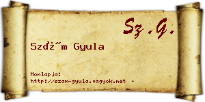 Szám Gyula névjegykártya